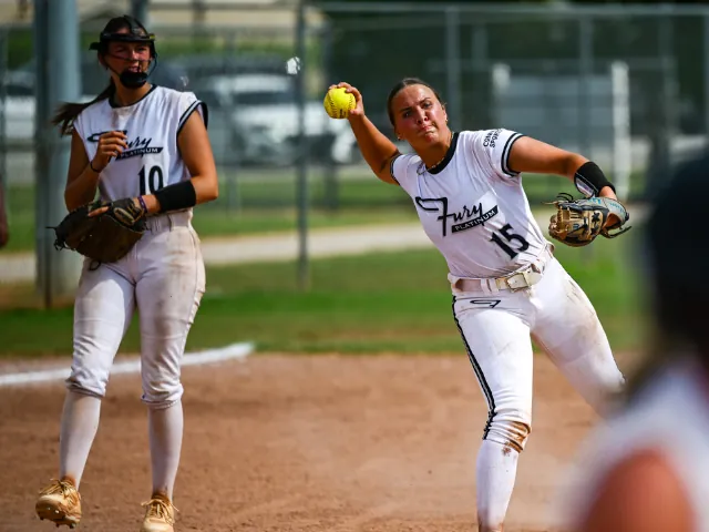 Softball athletes competing at a Connect Sports event